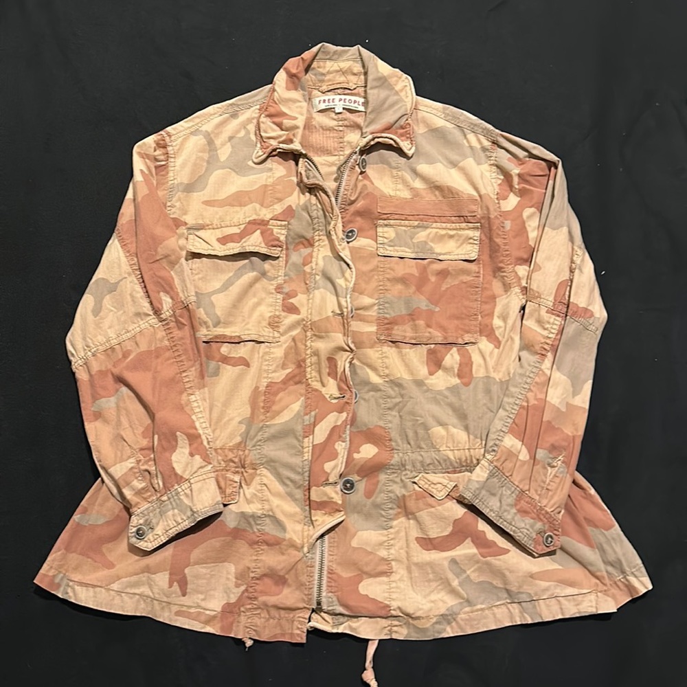 Free People camo utility jacket, size S